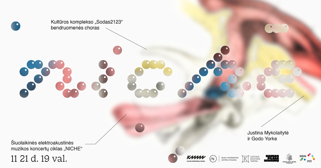 NICHE – Šiuolaikinės elektroakustinės muzikos koncertų ciklas | SODAS2123 bendruomenės choras, Justina Mykolaitytė, Godo Yorke | Kauno menininkų namai